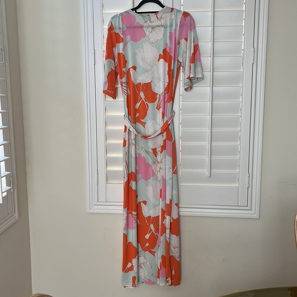 NWOT Ilse Jacobsen Green Lily Maxi Wrap Dress - Picture 3 of 13